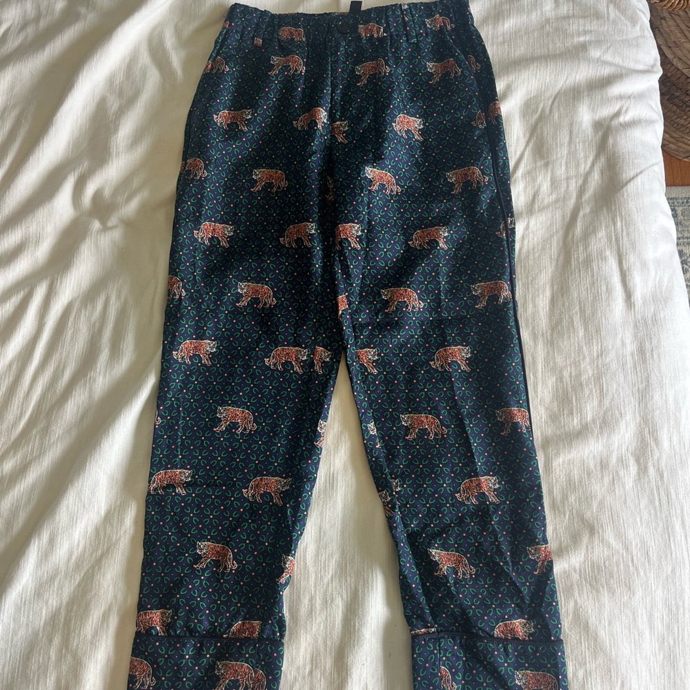 J. Crew Silk Pants with Elastic Waistband